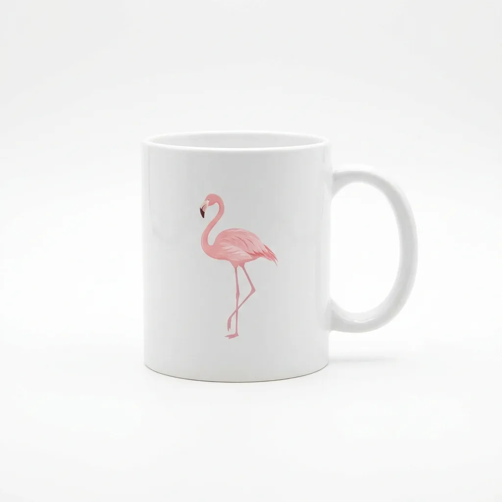 White Flamingo Ceramic Mug 11oz – Coffee & Tea Cup
